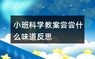 小班科学教案尝尝什么味道反思