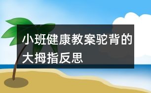 小班健康教案驼背的大拇指反思