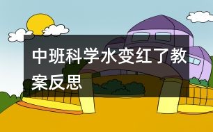 中班科学水变红了教案反思