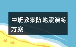 中班教案防地震演练方案