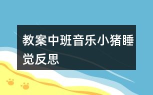 教案中班音乐小猪睡觉反思