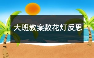 大班教案数花灯反思