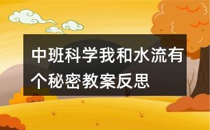 中班科学我和水流有个秘密教案反思