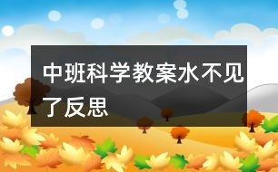 中班科学教案水不见了反思