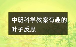 中班科学教案有趣的叶子反思