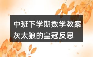 中班下学期数学教案灰太狼的皇冠反思