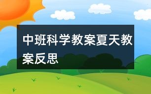 中班科学教案夏天教案反思