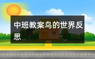 中班教案鸟的世界反思