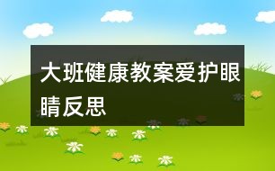 大班健康教案爱护眼睛反思