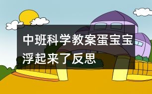 中班科学教案蛋宝宝浮起来了反思